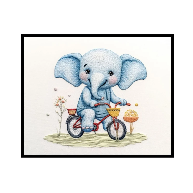 پوستر مدل بچه فیل سوار بر دوچرخه