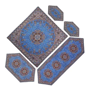 ست 5 تکه رومیزی ترمه طرح نسترن کد I5-5