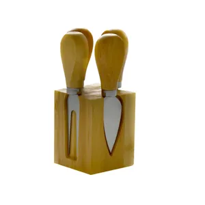 ست کارد سرو صبحانه 5 پارچه مدل آهنربایی بامبو