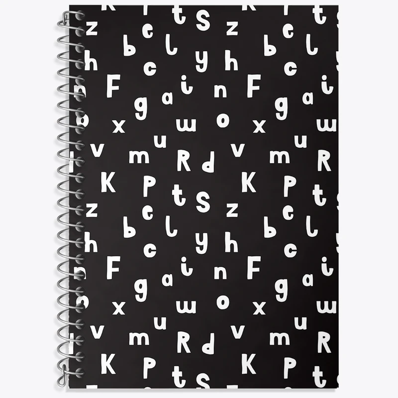 دفتر زبان 50 برگ خندالو مدل دو خط طرح حروف انگلیسی کد N636