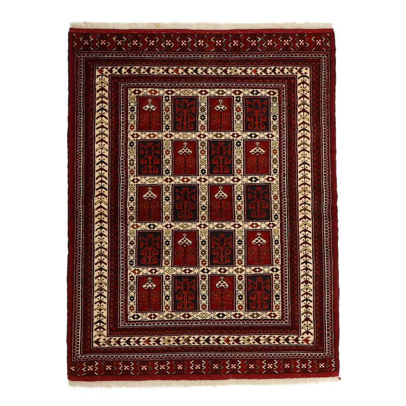 فرش دستبافت یک و نیم متری طرح ترکمن بافت گنبد کد 517072