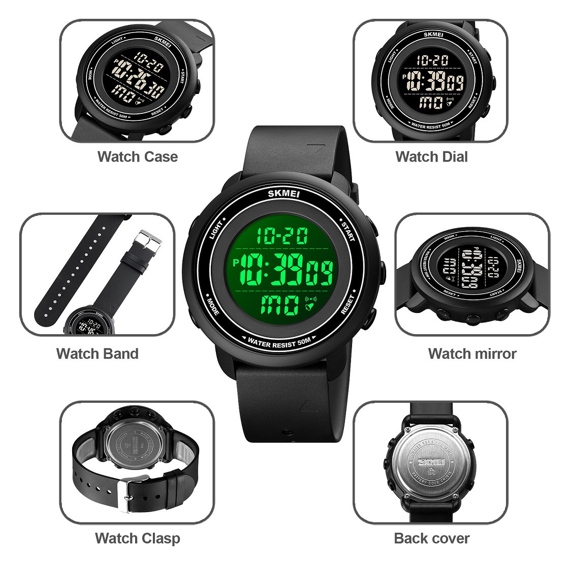 ساعت مچی دیجیتال مردانه اسکمی مدل 1736black