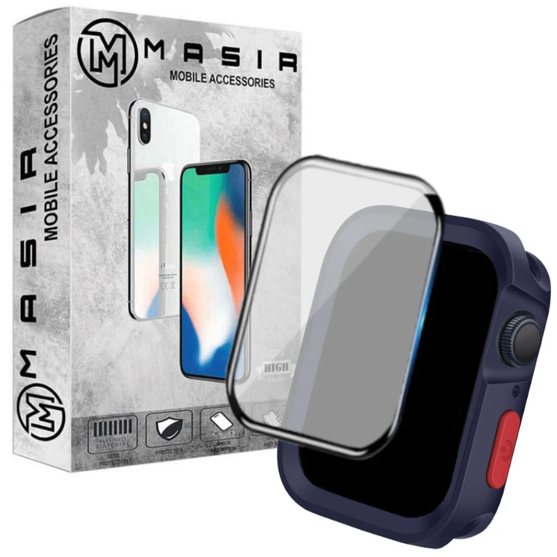 کاور مسیر مدل  AMIZEE Silicone Just Case مناسب برای اپل واچ سایز 45 میلی متری به همراه محافظ صفحه نمایش