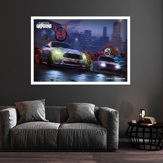 تابلو بکلیت طرح بازی Need for Speed Unbound مدل قاب شاسی W-s8861