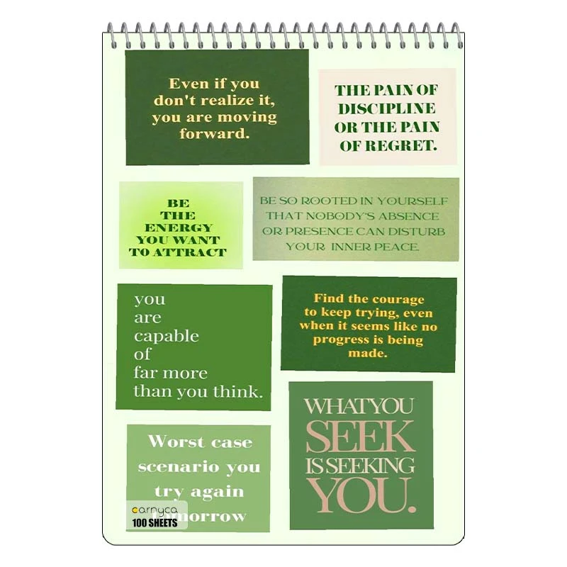 دفتر شطرنجی 100 برگ کارنیکا طرح متون انگلیسی English word کد 73524