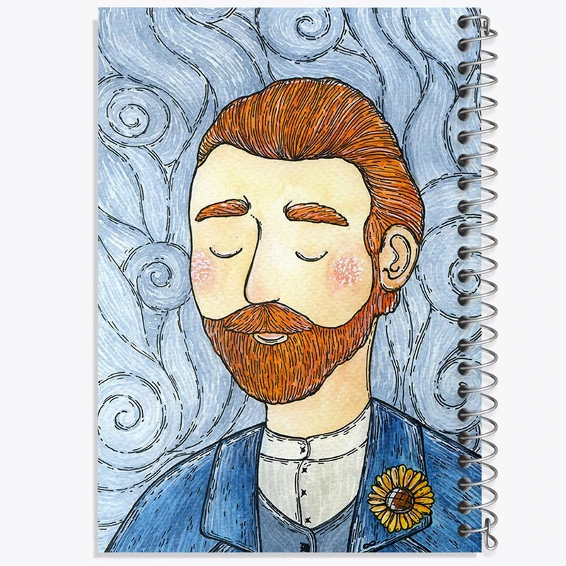 دفتر مشق 100 برگ خندالو طرح سلف پرتره ونگوگ کد 5397