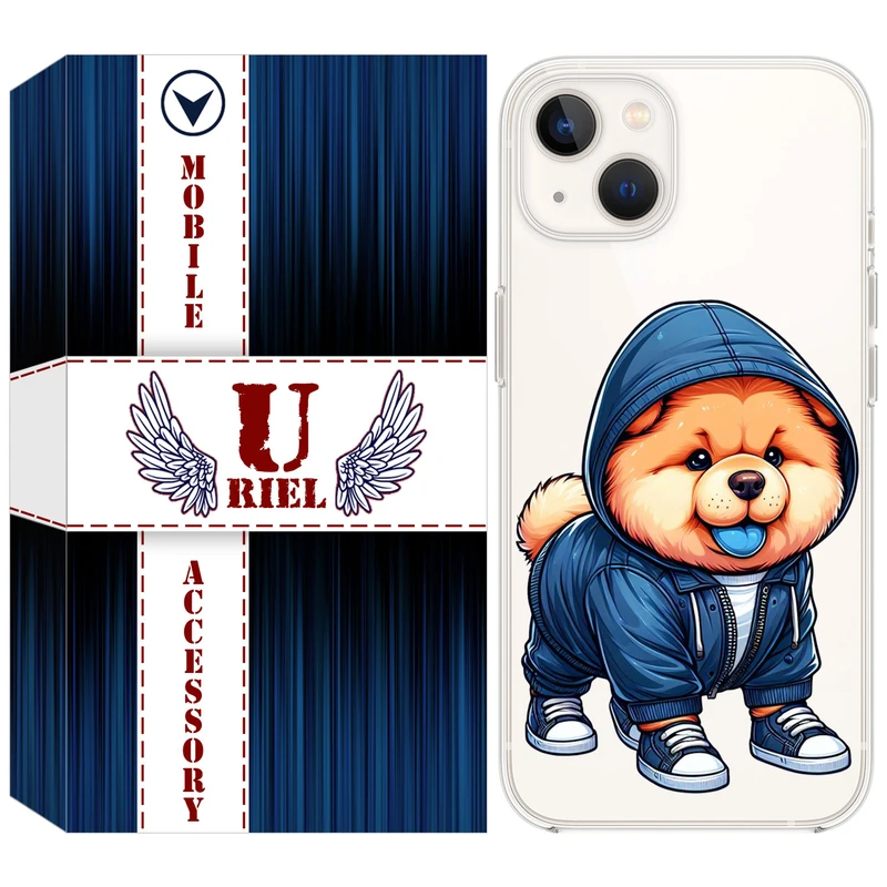 کاور ژله ای یوریل قاب مدل Clear کد 65 طرح سگ آبی مناسب برای گوشی موبایل اپل iPhone 13