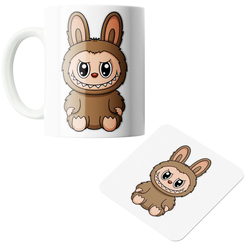 ماگ پاد آفرین مدل لبوبو کد z151 به همراه زیر لیوانی