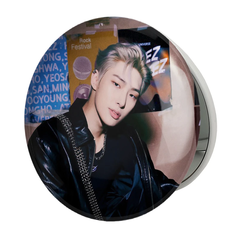 آینه جیبی خندالو طرح مینگی گروه ایتیز ATEEZ مدل تاشو کد 21256 