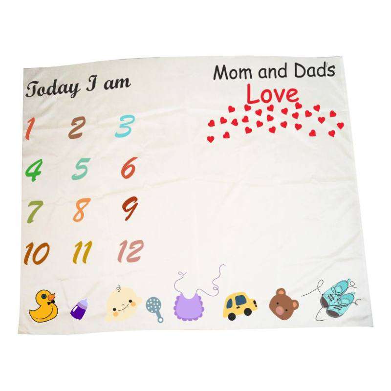 زیرانداز عکاسی ماهگرد کودک مدل قلب و نوزادی سایز 150x120 سانتی متر