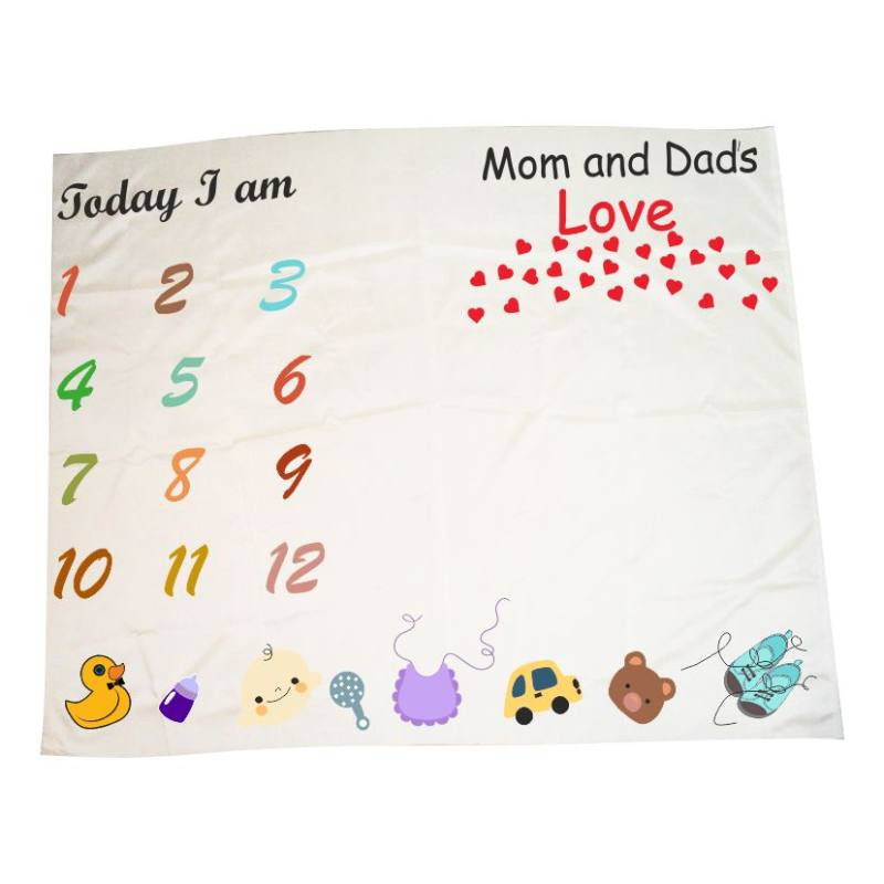 زیرانداز عکاسی ماهگرد کودک مدل قلب و نوزادی سایز 150x120 سانتی متر