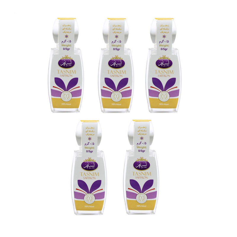 زعفران سرگل درجه یک تسنیم - 0.5 گرم بسته 5 عددی