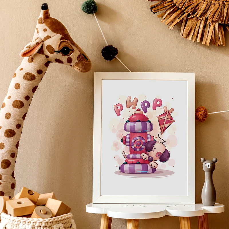 تابلو کودک مدل فانتزی طرح سگ کارتونی کد 108