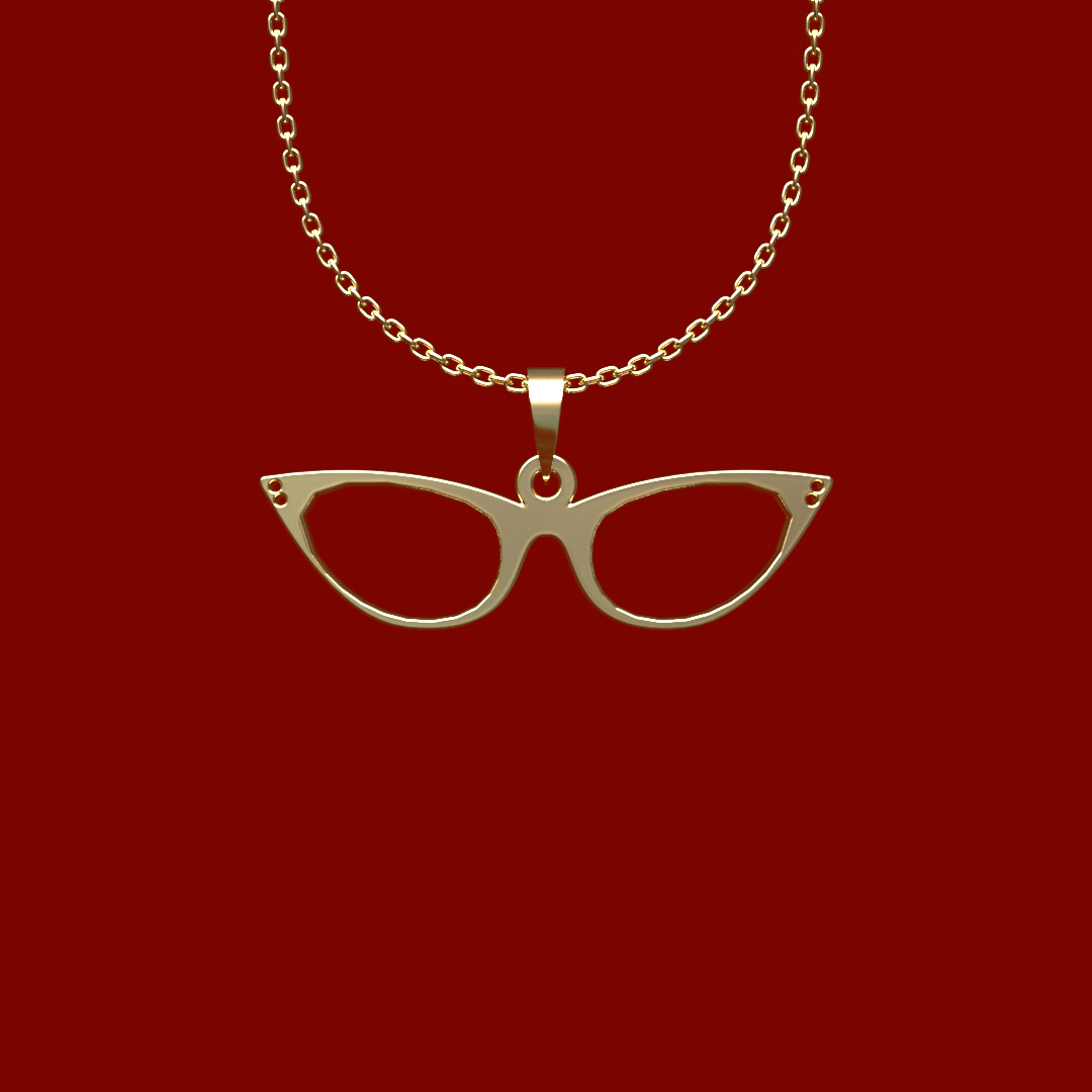 گردنبند طلا 18 عیار زنانه مدوپد مدل عینک کد Q2-1-1180