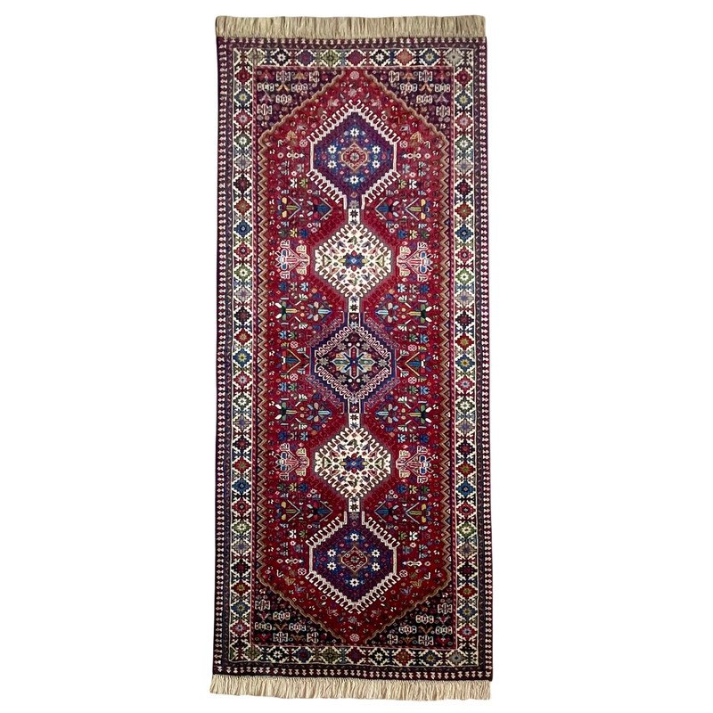 فرش دستباف کناره دو متری مدل یلمه قشقایی کد 947