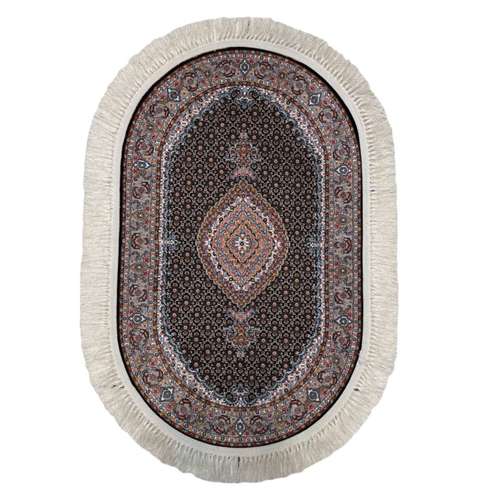 فرش ماشینی قالی تارا مدل ماهی کمال سرمه ای