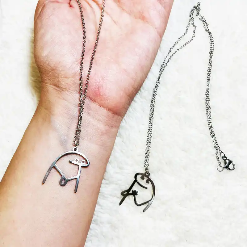 گردنبند مدل استیکر میقولی مجموعه 2 عددی