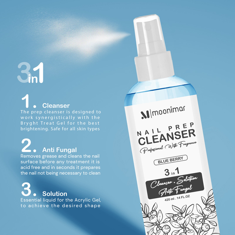 کلینزر کاشت ناخن مونیمار مدل Blue Berry حجم 420 میلی لیتر کلینزر کاشت ناخن مونیمار مدل Blue Berry حجم 420 میلی لیتر