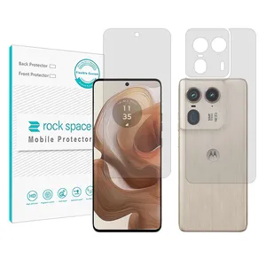 Rock space Resistant model transparent screen protector suitable for the Motorola Edge 50 Ultra mobile phone along with the back of the phone