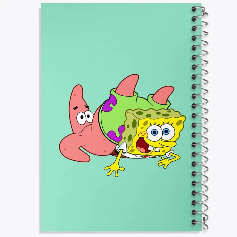 دفتر ژورنال نویسی 50 برگ خندالو مدل نقطه ای طرح باب اسفنجی و پاتریک کد 24714