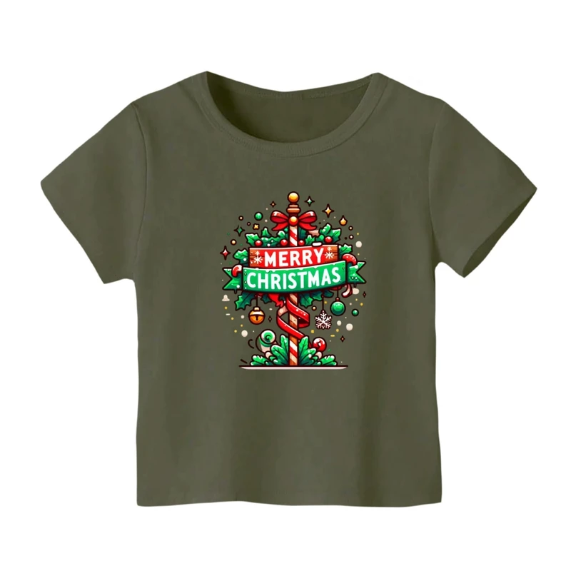 تی شرت آستین کوتاه بچگانه مدل نوشته کریسمس کد 28