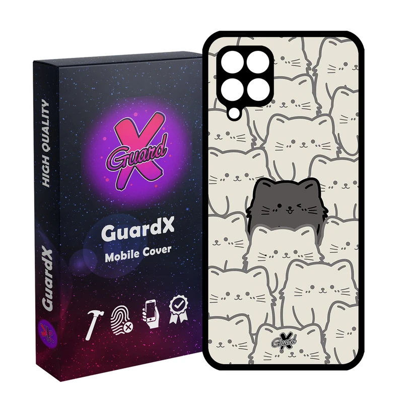 کاور گارد ایکس طرح گربه مدل Glass10545 مناسب برای گوشی موبایل سامسونگ Galaxy A12/M12/F12