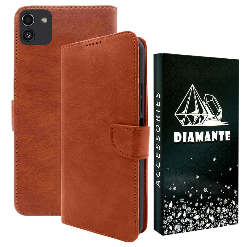 کیف کلاسوری دیامانته مدل Deri Gn مناسب برای گوشی موبایل سامسونگ Galaxy A03