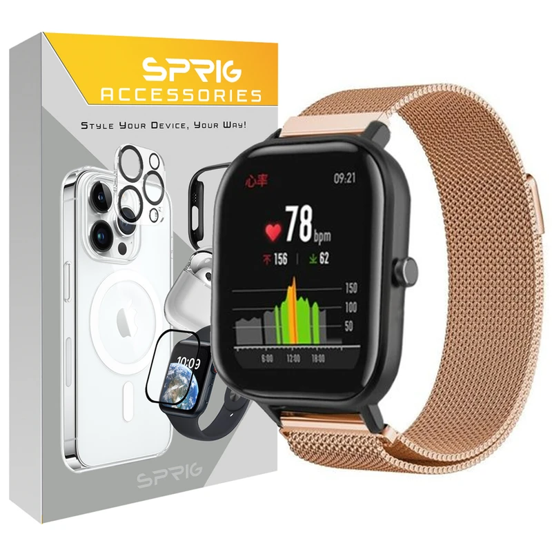 بند اسپریگ مدل Milanese TW مناسب برای ساعت هوشمند هایلو Watch 2 Pro