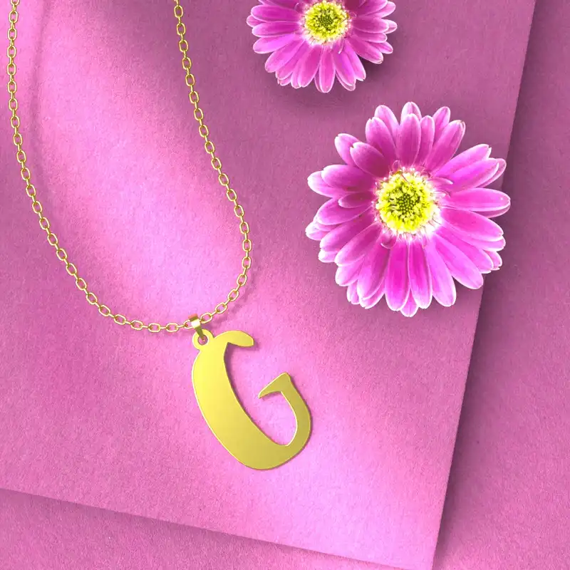 گردنبند طلا 18 عیار زنانه مدوپد مدل حرف G کد H3-1-1113