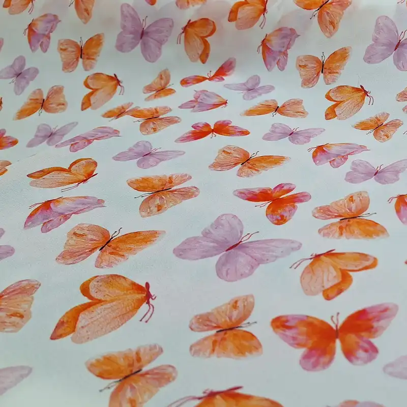 پارچه لباس مدل کرپ حریر پروانه ای