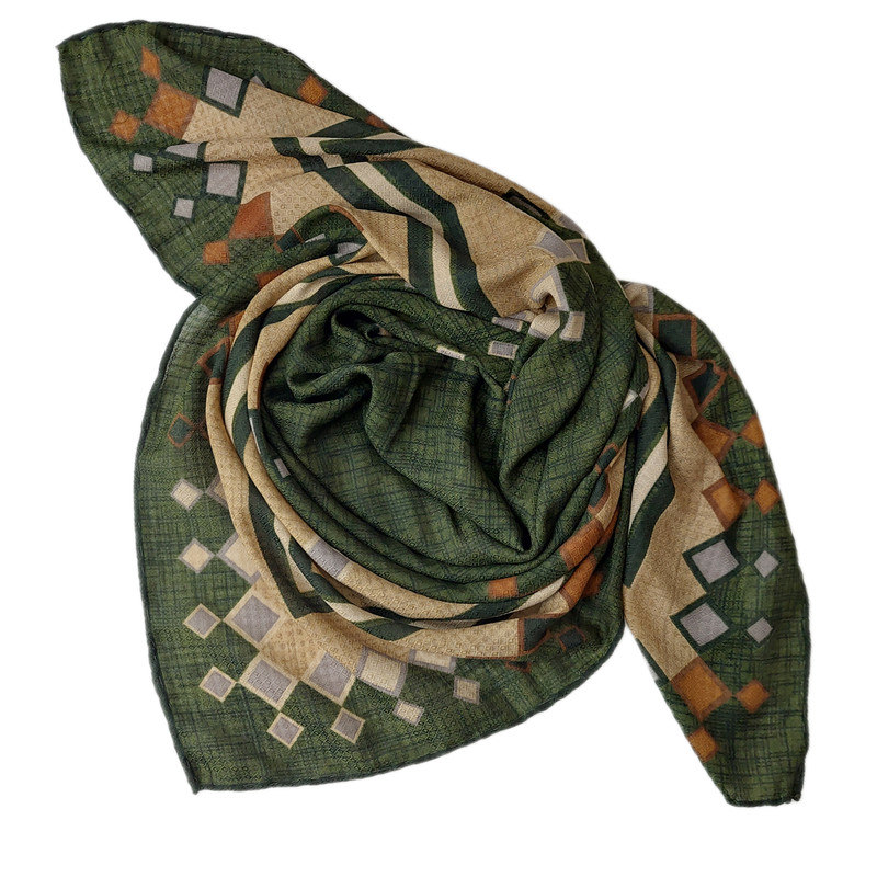 روسری زنانه مدل نخی پاییزه طرح مربع