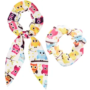 کش مو زنانه دلنار گالری مدل اسکرانچی جغد مجموعه 2 عددی