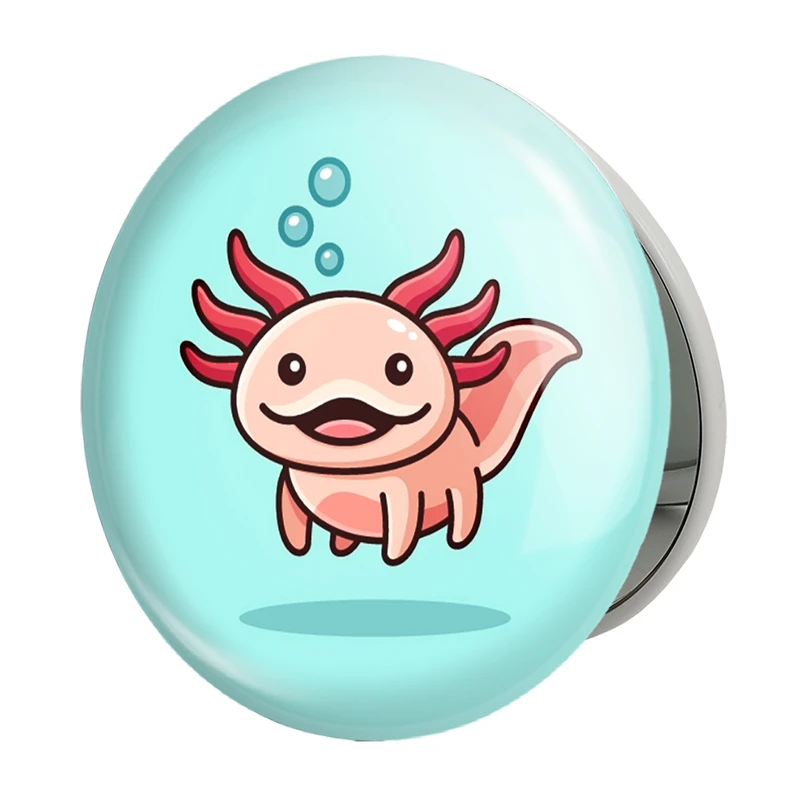 آینه جیبی خندالو طرح حیوانات آبزی ماهی اکسولوتل مدل تاشو کد 28155 