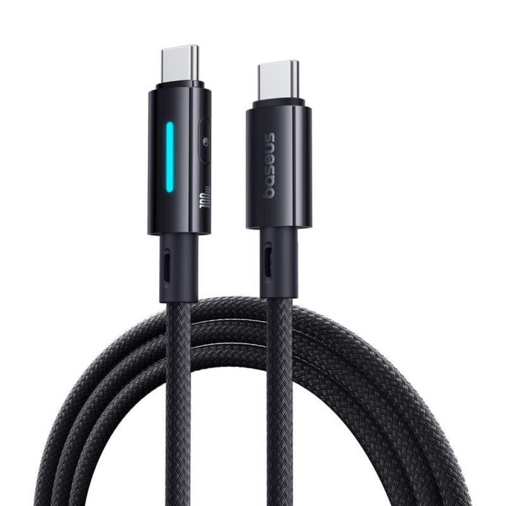 کابل تبدیل USB-C بیسوس مدل Lit Button-Control 100W طول 2 متر