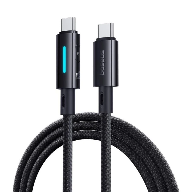 کابل تبدیل USB-C بیسوس مدل Lit Button-Control 100W طول 2 متر