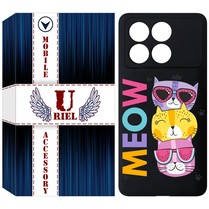 کاور یوریل مدل KSH کد 57 طرح گربه مناسب برای گوشی موبایل شیائومی Poco X6 Pro