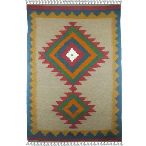 گلیم دستبافت یک و نیم متری کد 22309