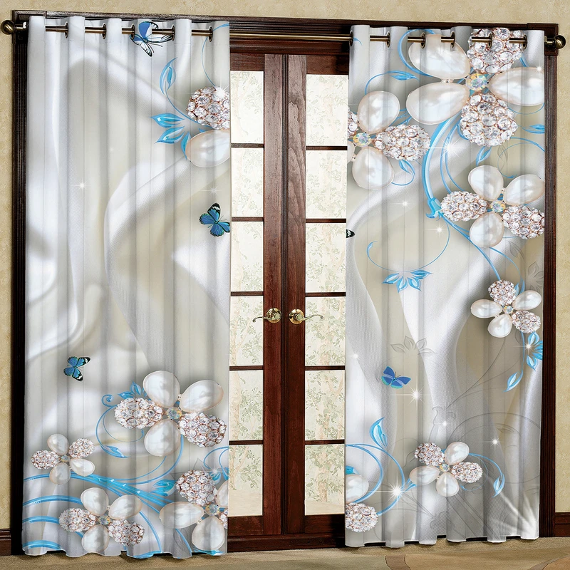  پرده مدل گل دار مخمل پانچی کد 1213 سایز 140x280 سانتی متر