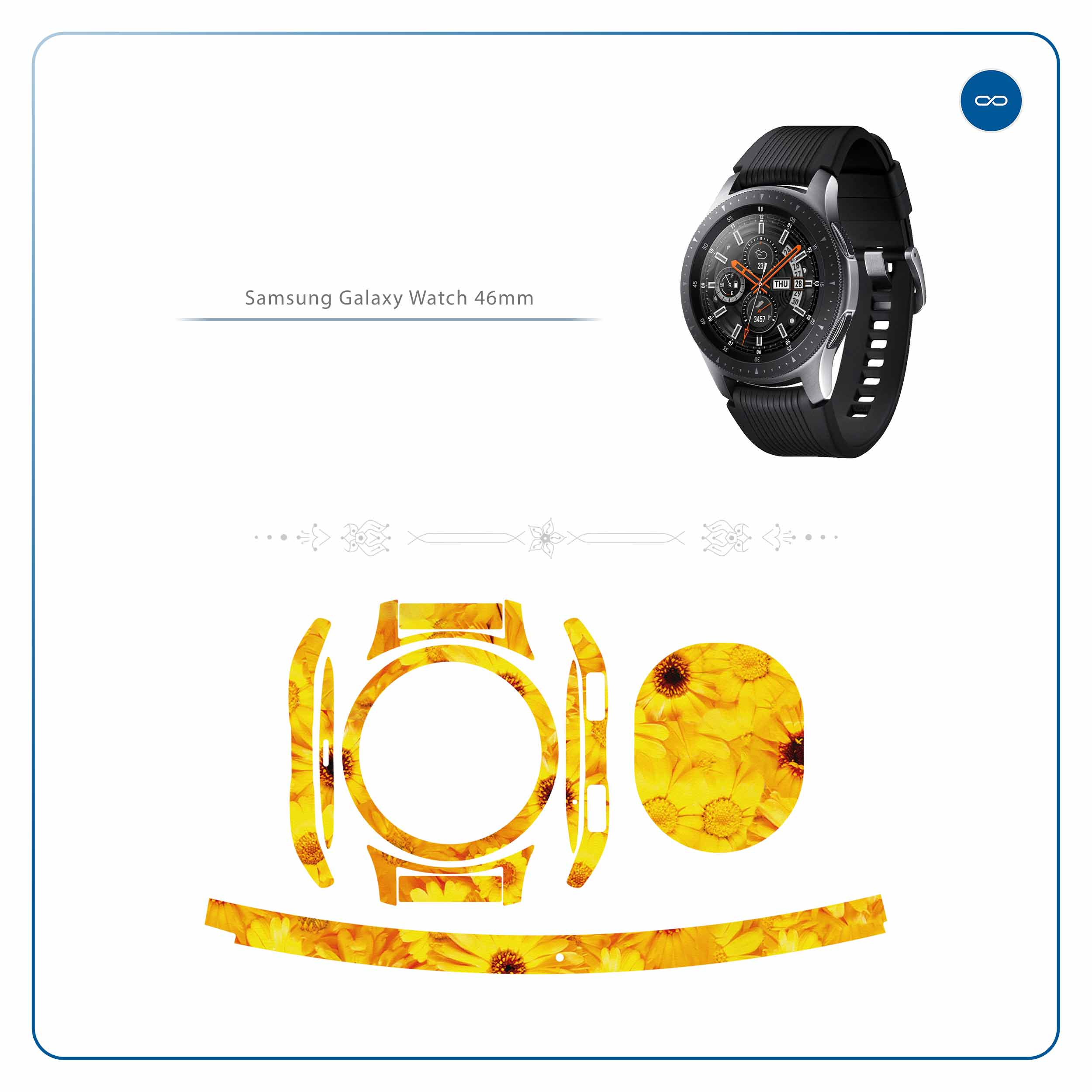 برچسب ماهوت طرح Yellow-Flower مناسب برای ساعت هوشمند سامسونگ Galaxy Watch 46mm