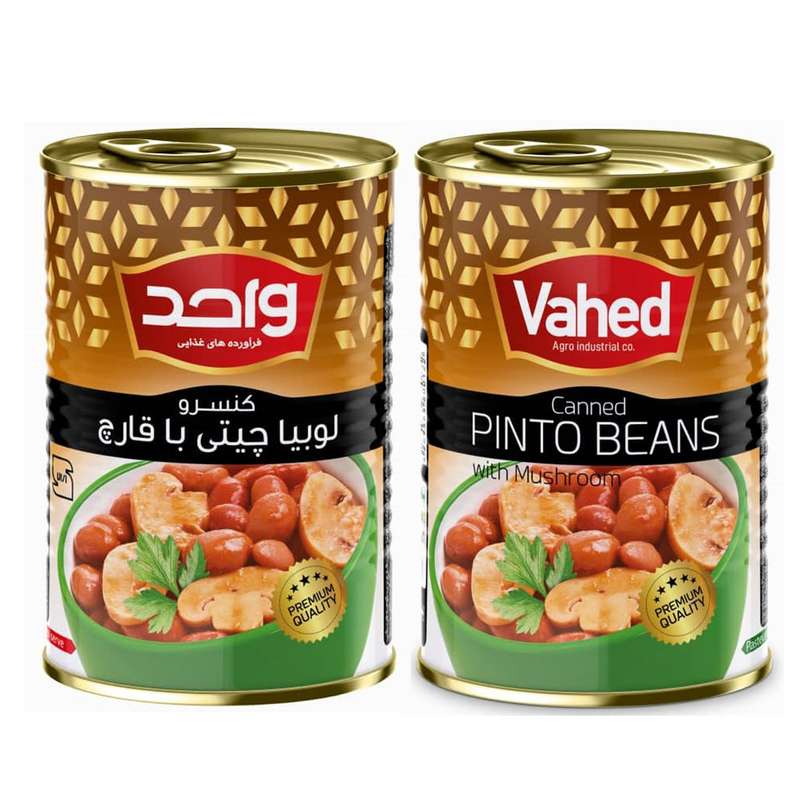 کنسرو لوبیا چیتی با قارچ واحد - 350 گرم بسته 2 عددی