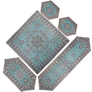 ست 5 تکه رومیزی ترمه مدل مجنون کد003