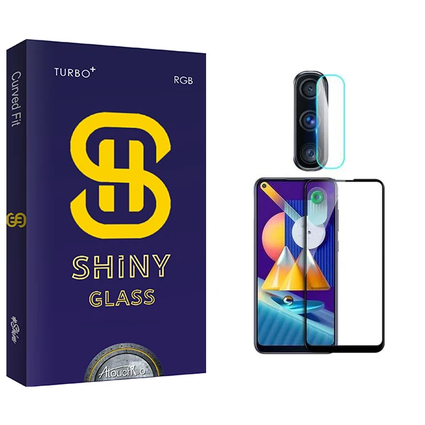 محافظ صفحه نمایش شیشه ای آتوچبو مدل Shiny Pro مناسب برای گوشی موبایل سامسونگ Galaxy M11 به همراه محافظ لنز دوربین