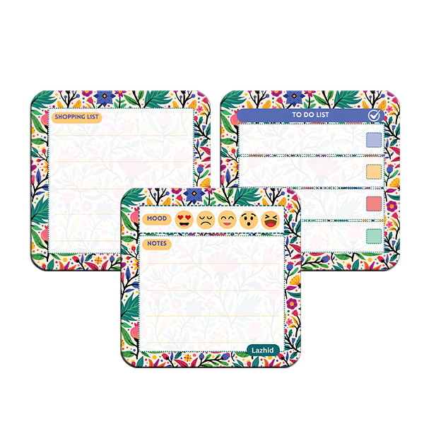 تخته وایت برد لاژید مدل برنامه ریزی سایز 9X9 سانتی متر مجموعه 3 عددی