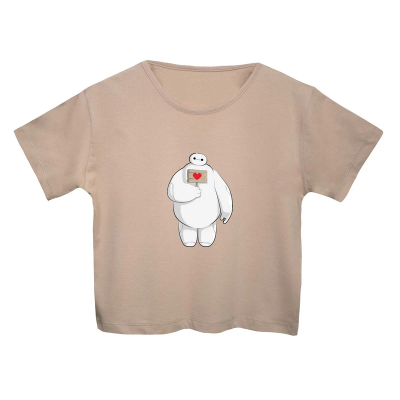 کراپ‌ تی‌شرت آستین کوتاه زنانه مدل بیمکس کد 1