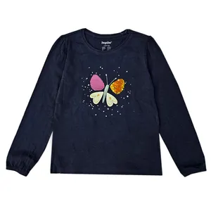 تی‌شرت آستین بلند دخترانه لوپیلو مدل پروانه پولک