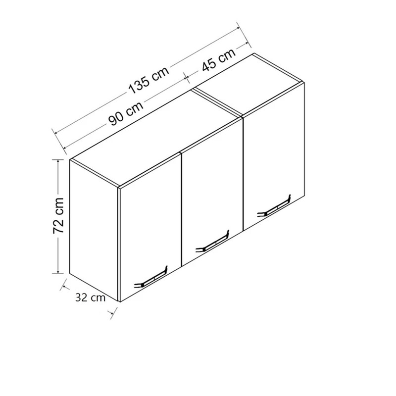 کابینت دیواری فلفور کابینت مدل 135 cm مجموعه دو عددی