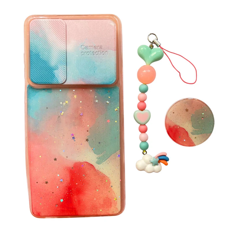 کاور مدل آسمان کد A11858 مناسب برای گوشی موبایل سامسونگ Galaxy A72 4G / A72 5G به همراه پایه نگهدارنده و بند آویز