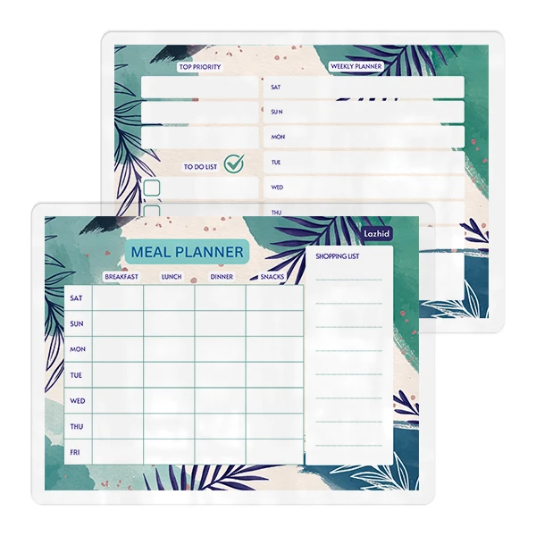 تخته وایت برد لاژید مدل پلنر برنامه ریزی کد PL033 سایز 20*30 سانتی متر مجموعه 2 عددی