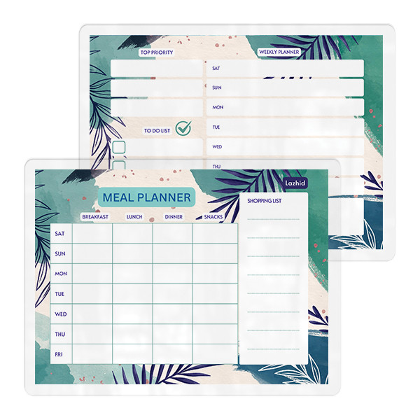 تخته وایت برد لاژید مدل پلنر برنامه ریزی کد PL033 سایز 20*30 سانتی متر مجموعه 2 عددی