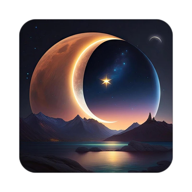 زیر لیوانی کاکتی طرح ماه و ستاره مدل mp53137